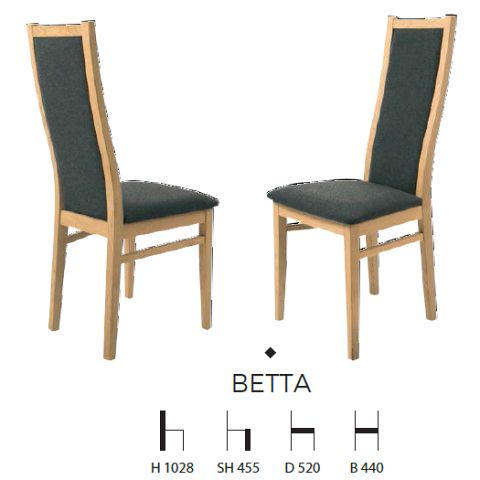 Stuhl Betta, Eiche gepolstert