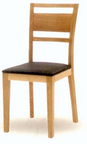 Stuhl, Kernbuche, Holz- oder Ledersitz